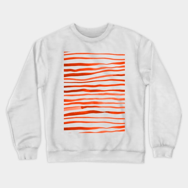 Irregular watercolor lines - orange Crewneck Sweatshirt by wackapacka